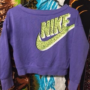 Vintage Nike Purple Cropped Crewneck Sweatshirt
